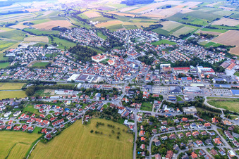 Aerial view of View from the southeast in Meßkirch in the state Baden-Wuerttemberg, Germany