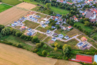 New development area In den Hundertmorgen in Offenbach an der Queich in the state Rhineland-Palatinate, Germany