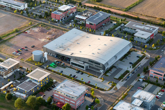 Building and production halls on the premises of Eberspaecher Controls Landau GmbH & Co. KG in the district Queichheim in Landau in der Pfalz in the state Rhineland-Palatinate, Germany