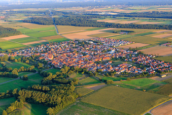 Village view from the northwest in Steinweiler in the state Rhineland-Palatinate, Germany