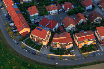 Aerial view of Penthouses on the Höhenweg in Kandel in the state Rhineland-Palatinate, Germany