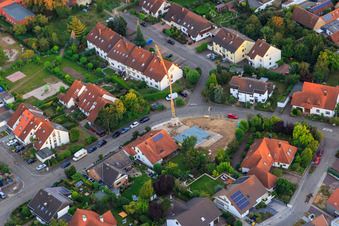 Construction site of a new building on Burgenring in Kandel in the state Rhineland-Palatinate, Germany