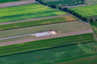 Construction site foundation for wind turbine in Hatzenbühl in the state Rhineland-Palatinate, Germany