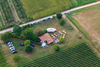 Aerial view of Feast at the grill hut Impflingen in Impflingen in the state Rhineland-Palatinate, Germany