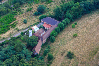 Aerial photograpy of Slevogthof Neukastel in Leinsweiler in the state Rhineland-Palatinate, Germany