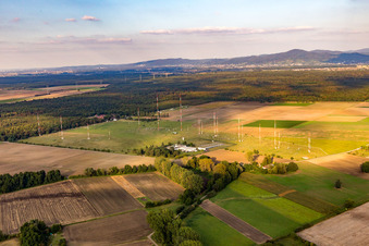 Oblique view of Antennas in Biblis in the state Hesse, Germany