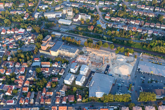 Aerial view of Extension - new building - construction site on the factory premises of Eckes-Granini Deutschland GmbH in Nieder-Olm in the state Rhineland-Palatinate, Germany