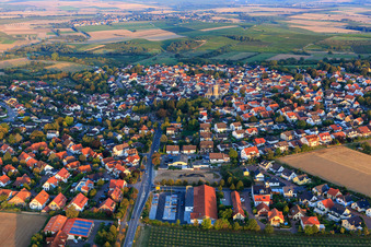 Overview of the town from the west in Zornheim in the state Rhineland-Palatinate, Germany