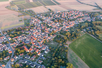Town View of the streets and houses of the residential areas in Hahnheim in the state Rhineland-Palatinate, Germany