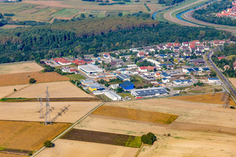 Krautstückerweg commercial area in the district Rußheim in Dettenheim in the state Baden-Wuerttemberg, Germany