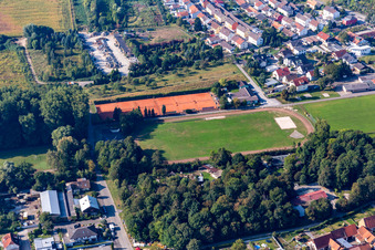 Calisthenics facility, bird park in the district Liedolsheim in Dettenheim in the state Baden-Wuerttemberg, Germany