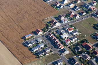 Aerial photograpy of District Hardtwald in Neupotz in the state Rhineland-Palatinate, Germany
