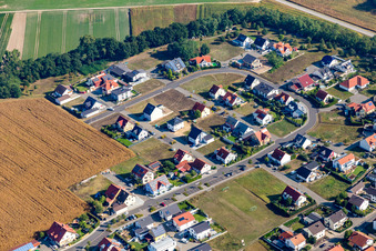 Oblique view of District Hardtwald in Neupotz in the state Rhineland-Palatinate, Germany