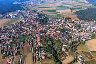 View of the town from the east in Rheinzabern in the state Rhineland-Palatinate, Germany