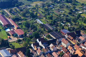 Agricultural halls at Hintergraben in Kandel in the state Rhineland-Palatinate, Germany