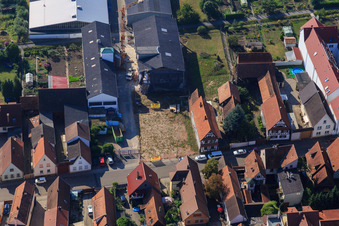 Aerial view of DBK site between Rheinstraße and Josef-David-Straße in Kandel in the state Rhineland-Palatinate, Germany