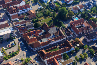 Frankenhof Passage in Kandel in the state Rhineland-Palatinate, Germany from above