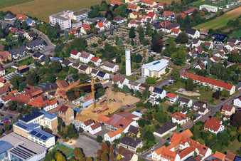 Construction site for residential and commercial buildings after demolition between Marktstraße and Goethestr in Kandel in the state Rhineland-Palatinate, Germany
