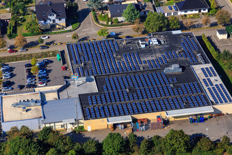 Oblique view of EDEKA Kissel SBK Kandel in Kandel in the state Rhineland-Palatinate, Germany