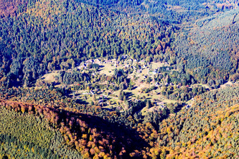 Aerial view of Wengelsbach in Niedersteinbach in the state Bas-Rhin, France