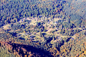 Aerial photograpy of Wengelsbach in Niedersteinbach in the state Bas-Rhin, France