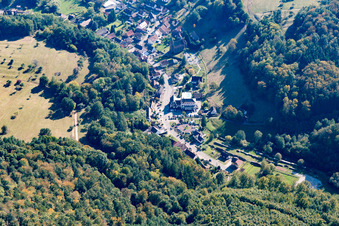 Niedersteinbach in the state Bas-Rhin, France viewn from the air