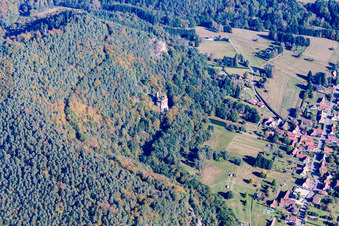 Obersteinbach in the state Bas-Rhin, France seen from above
