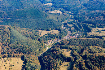 Niedersteinbach in the state Bas-Rhin, France seen from a drone