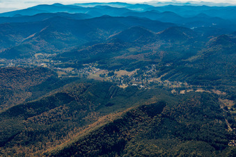 Drone recording of Obersteinbach in the state Bas-Rhin, France