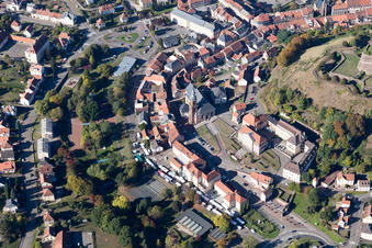Aerial view of Bitche in the state Moselle, France