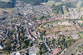Bitche in the state Moselle, France from above