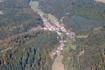 Aerial view of Schorbach in the state Moselle, France
