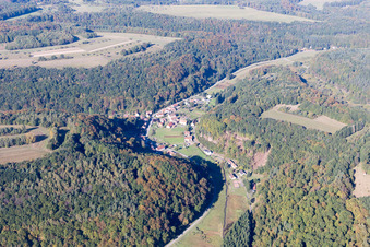 Aerial view of Bousseviller in the state Moselle, France