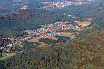 Town View of the streets and houses of the residential areas in Ruppertsweiler in the state Rhineland-Palatinate, Germany