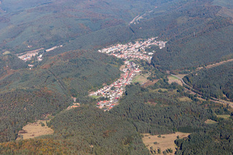 Bird's eye view of Hinterweidenthal in the state Rhineland-Palatinate, Germany
