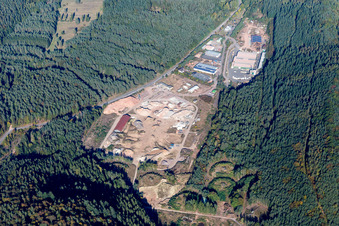 Industrial estate and company settlement with Deufol Industrie-Service GmbH in the district Industriestrasse in Hinterweidenthal in the state Rhineland-Palatinate, Germany