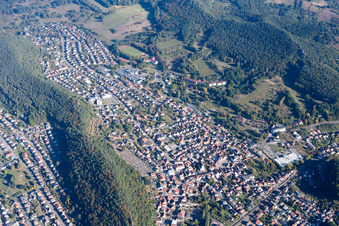 Bird's eye view of Dahn in the state Rhineland-Palatinate, Germany