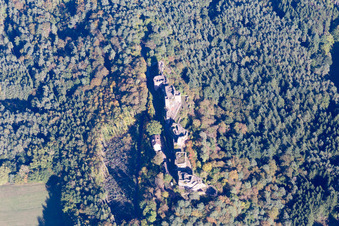 Dahn in the state Rhineland-Palatinate, Germany from the drone perspective