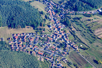Aerial view of Erfweiler in the state Rhineland-Palatinate, Germany