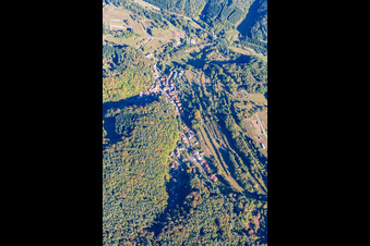 Aerial view of Oberschlettenbach in the state Rhineland-Palatinate, Germany