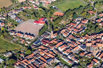 Sports grounds and football pitch in Kapellen-Drusweiler in the state Rhineland-Palatinate, Germany
