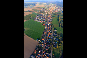 Saarstrasse in the evening from the west in Kandel in the state Rhineland-Palatinate, Germany