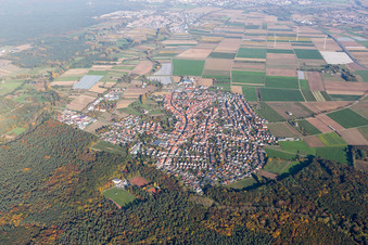 Town View of the streets and houses of the residential areas in Harthausen in the state Rhineland-Palatinate, Germany