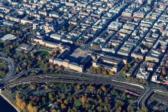 Aerial view of Mannheim Castle in the district Innenstadt in Mannheim in the state Baden-Wuerttemberg, Germany