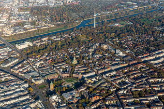 District Eastend between the Neckar river and Friedrichs-place in the city in Mannheim in the state Baden-Wurttemberg, Germany
