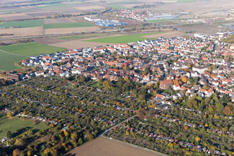 District Sandhofen in Mannheim in the state Baden-Wuerttemberg, Germany from above