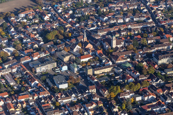 2 Church buildings in the village of in the district Oppau in Ludwigshafen am Rhein in the state Rhineland-Palatinate, Germany