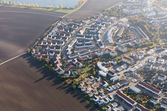 Drone image of District Oggersheim in Ludwigshafen am Rhein in the state Rhineland-Palatinate, Germany