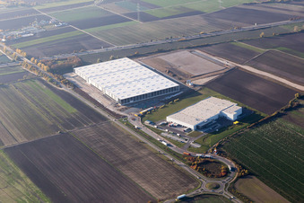 Construction site to build a new building complex on the site of the logistics center of  Inc. in Frankenthal in the state Rhineland-Palatinate