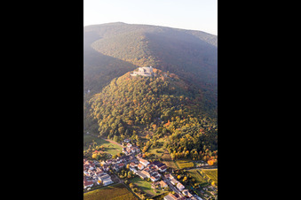 Aerial view of Castle of Schloss Hambacher Schloss in the district Hambach in Neustadt an der Weinstrasse in the state Rhineland-Palatinate